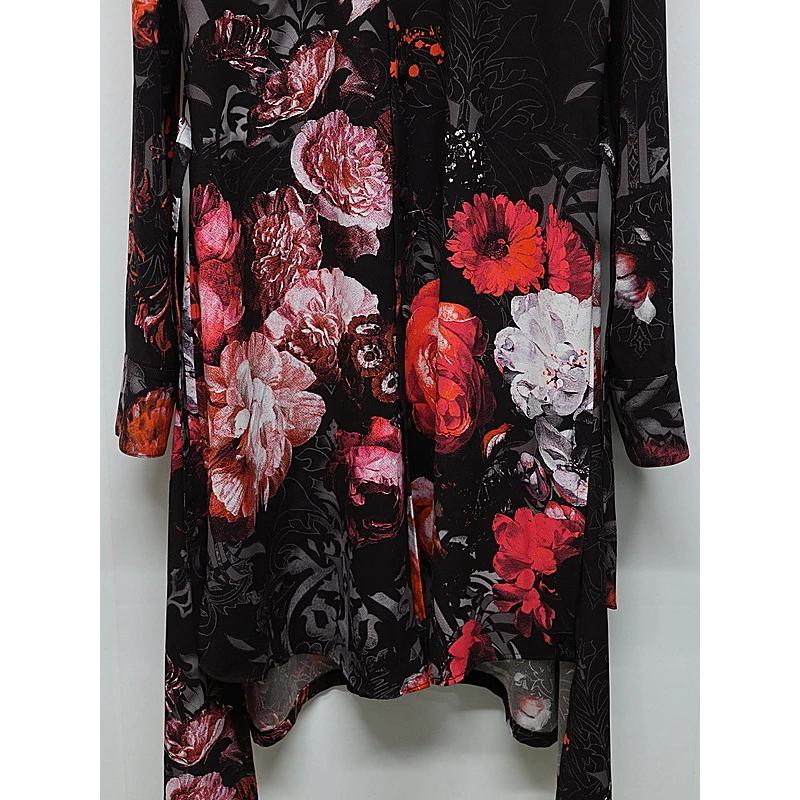 (予約品）10月末〜11月入荷予定/kiryuyrik・キリュウキリュウ/Goth Flora Flare Shirt/Blackの画像