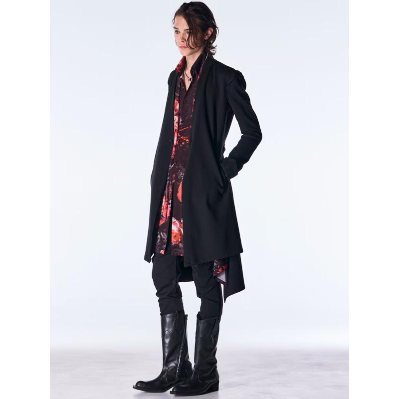 (予約品）10月末〜11月入荷予定/kiryuyrik・キリュウキリュウ/Goth Flora Flare Shirt/Blackの画像