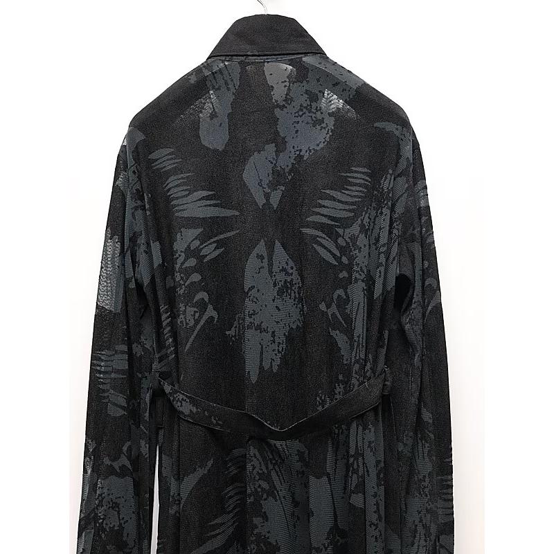 (予約品）9月末〜10月入荷予定/kiryuyrik・キリュウキリュウ/Opal Mesh Flare Shirt/Blackの画像