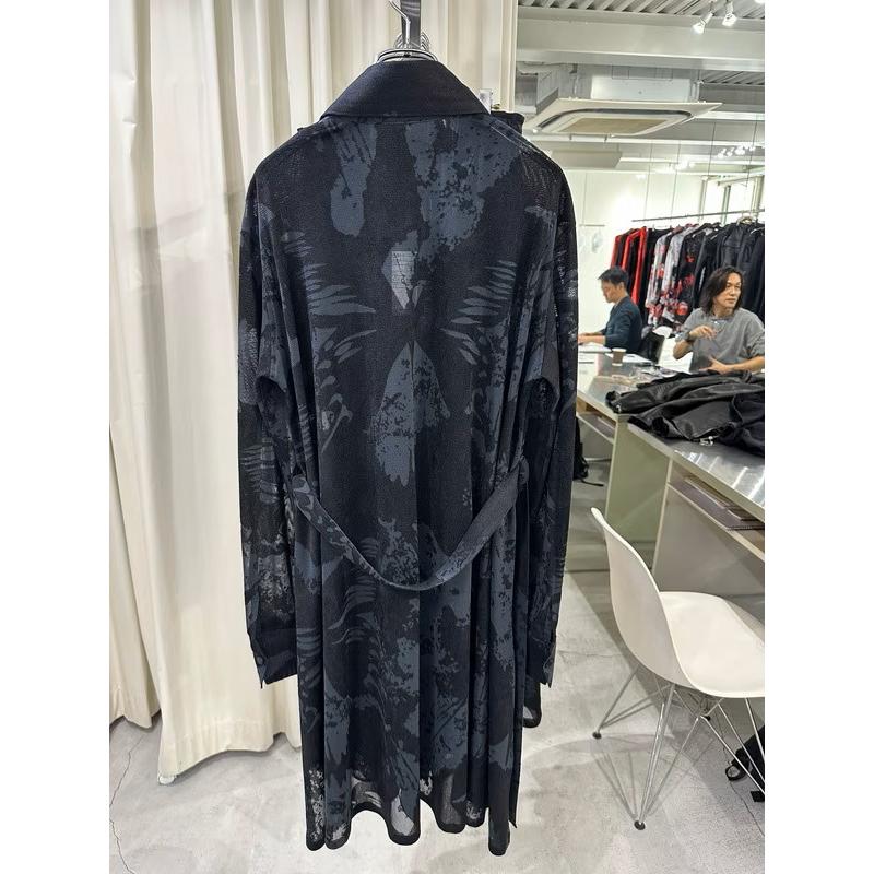(予約品）9月末〜10月入荷予定/kiryuyrik・キリュウキリュウ/Opal Mesh Flare Shirt/Blackの画像