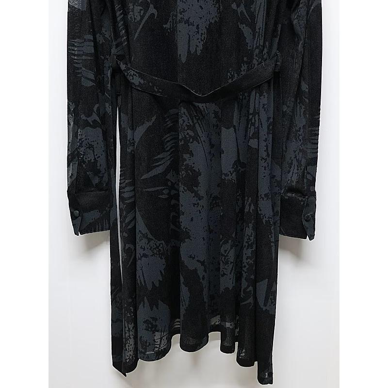 (予約品）9月末〜10月入荷予定/kiryuyrik・キリュウキリュウ/Opal Mesh Flare Shirt/Blackの画像