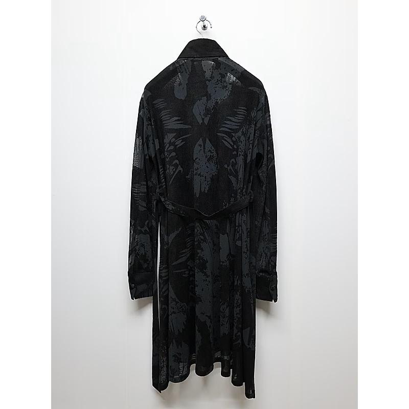 (予約品）9月末〜10月入荷予定/kiryuyrik・キリュウキリュウ/Opal Mesh Flare Shirt/Blackの画像