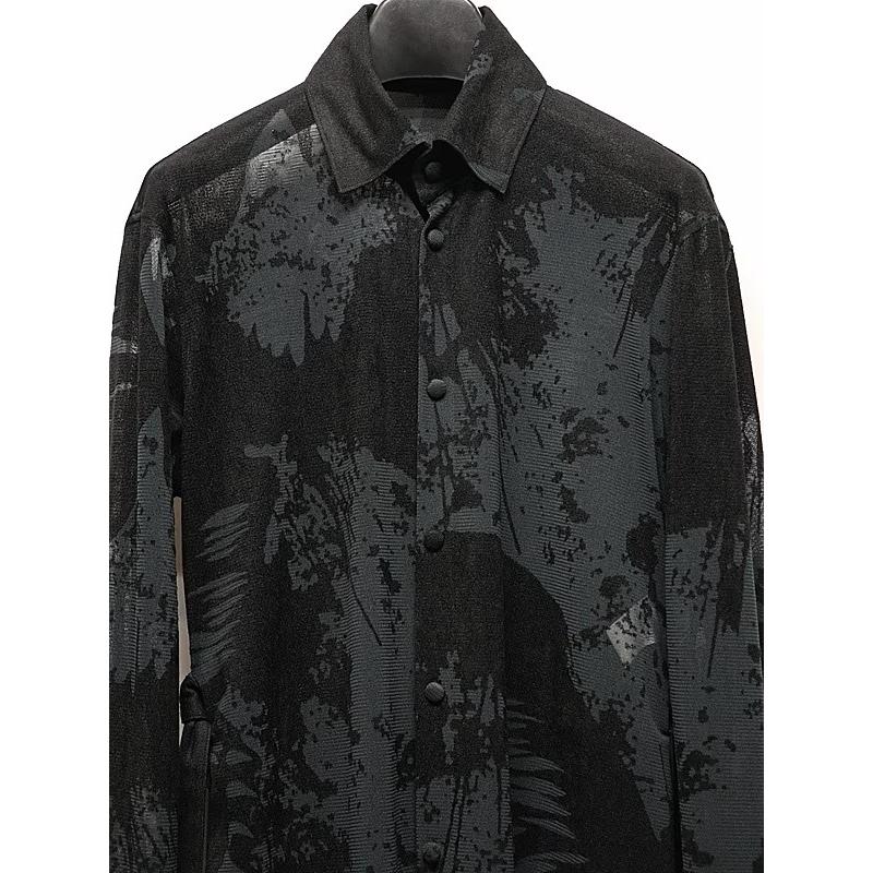 (予約品）9月末〜10月入荷予定/kiryuyrik・キリュウキリュウ/Opal Mesh Flare Shirt/Blackの画像