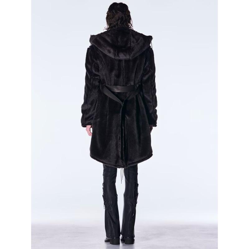 (予約品）11月末〜12月入荷予定/kiryuyrik・キリュウキリュウ/Fur Mods Coat/Blackの画像