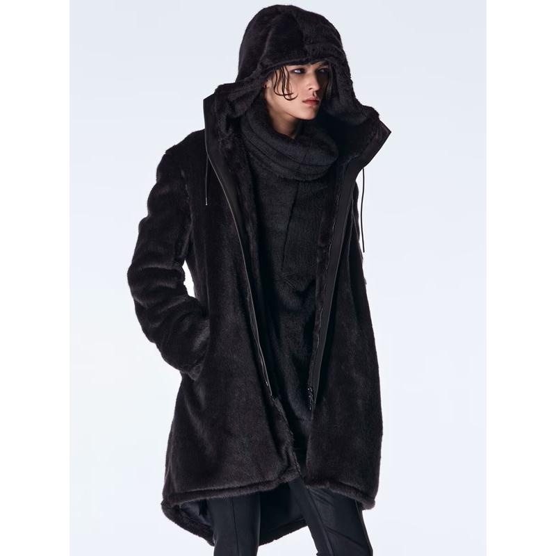 (予約品）11月末〜12月入荷予定/kiryuyrik・キリュウキリュウ/Fur Mods Coat/Blackの画像