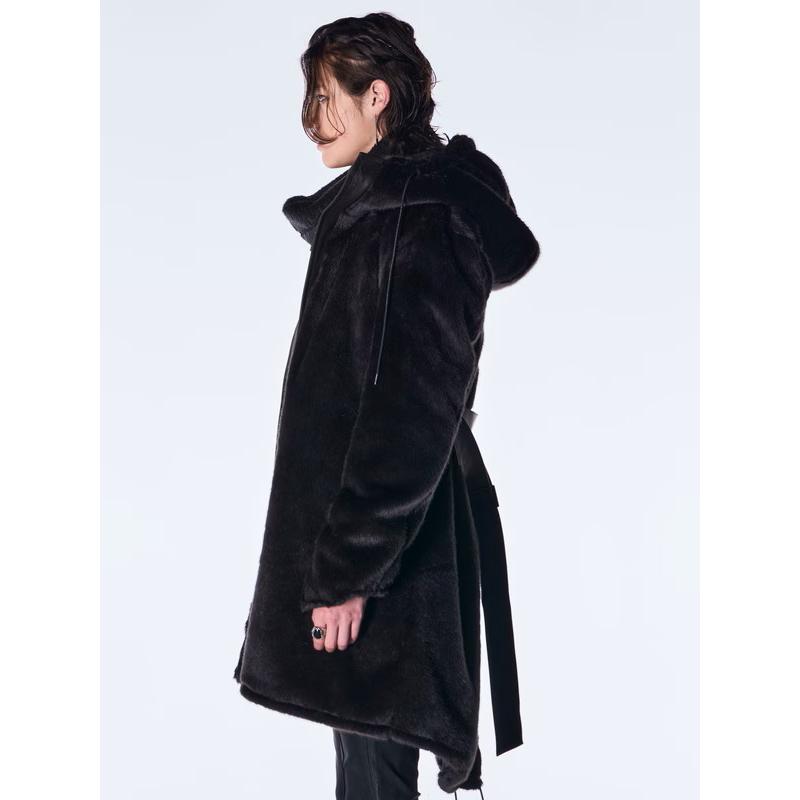(予約品）11月末〜12月入荷予定/kiryuyrik・キリュウキリュウ/Fur Mods Coat/Blackの画像
