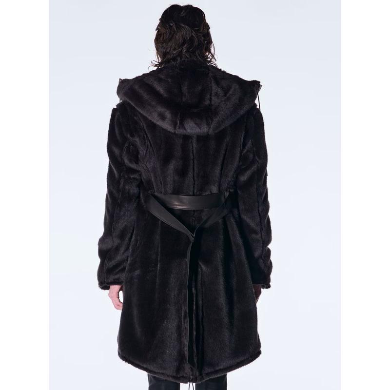 (予約品）11月末〜12月入荷予定/kiryuyrik・キリュウキリュウ/Fur Mods Coat/Blackの画像