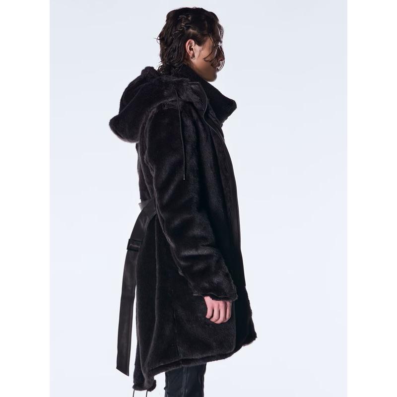 (予約品）11月末〜12月入荷予定/kiryuyrik・キリュウキリュウ/Fur Mods Coat/Blackの画像