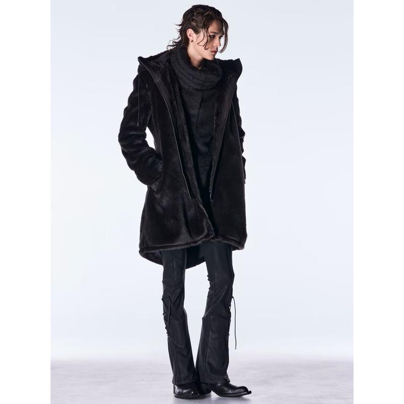 (予約品）11月末〜12月入荷予定/kiryuyrik・キリュウキリュウ/Fur Mods Coat/Blackの画像