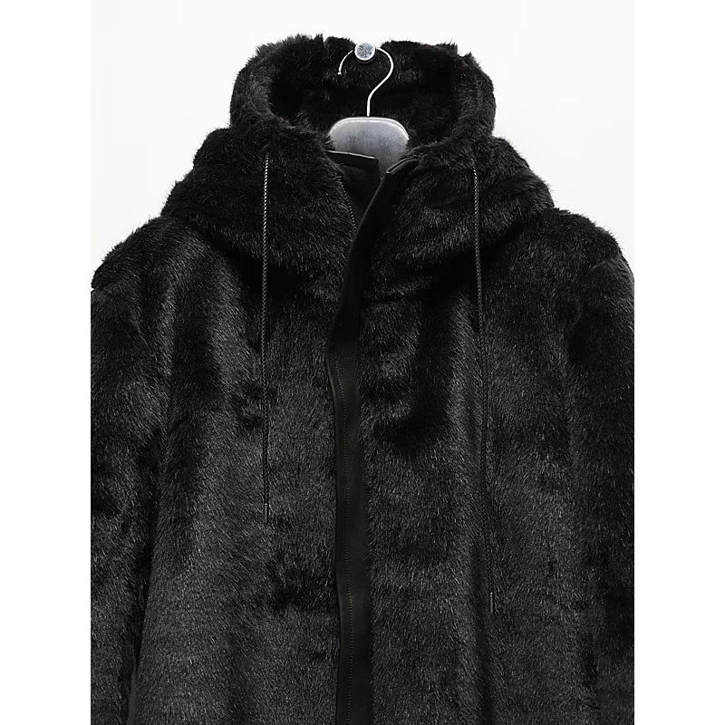 (予約品）11月末〜12月入荷予定/kiryuyrik・キリュウキリュウ/Fur Mods Coat/Blackの画像