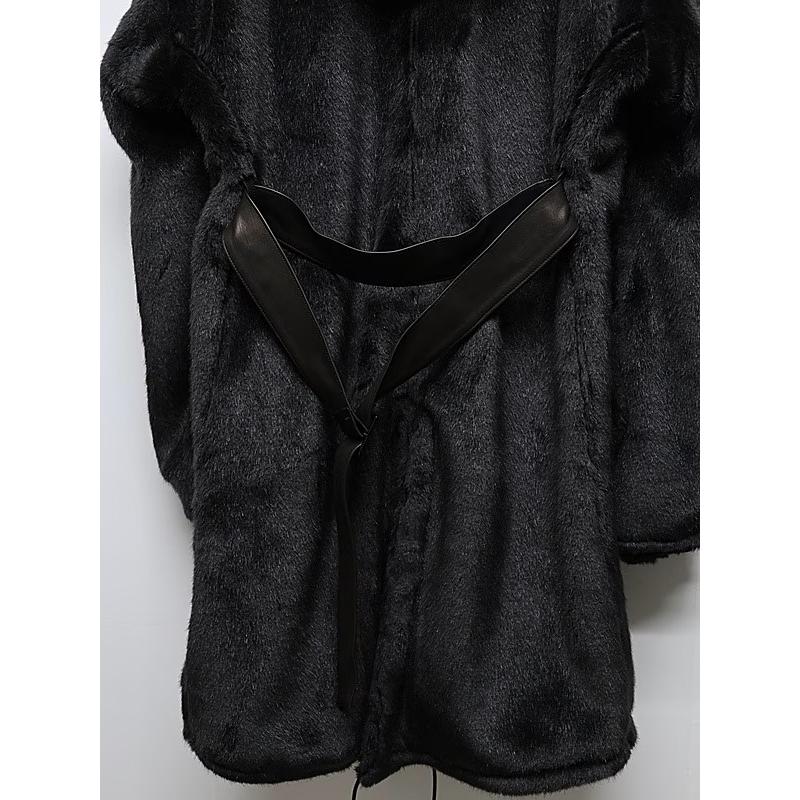 (予約品）11月末〜12月入荷予定/kiryuyrik・キリュウキリュウ/Fur Mods Coat/Blackの画像