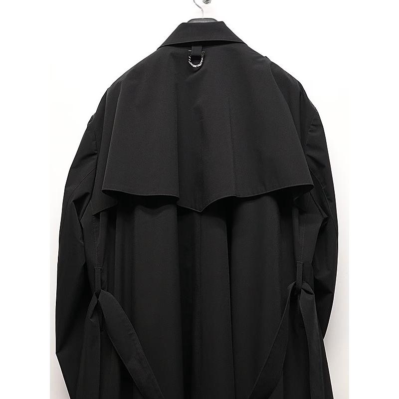 (予約品）9月末〜10月入荷予定/kiryuyrik・キリュウキリュウ/Taffeta Drape Chester Coat/Blackの画像