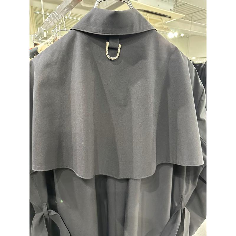 (予約品）9月末〜10月入荷予定/kiryuyrik・キリュウキリュウ/Taffeta Drape Chester Coat/Blackの画像
