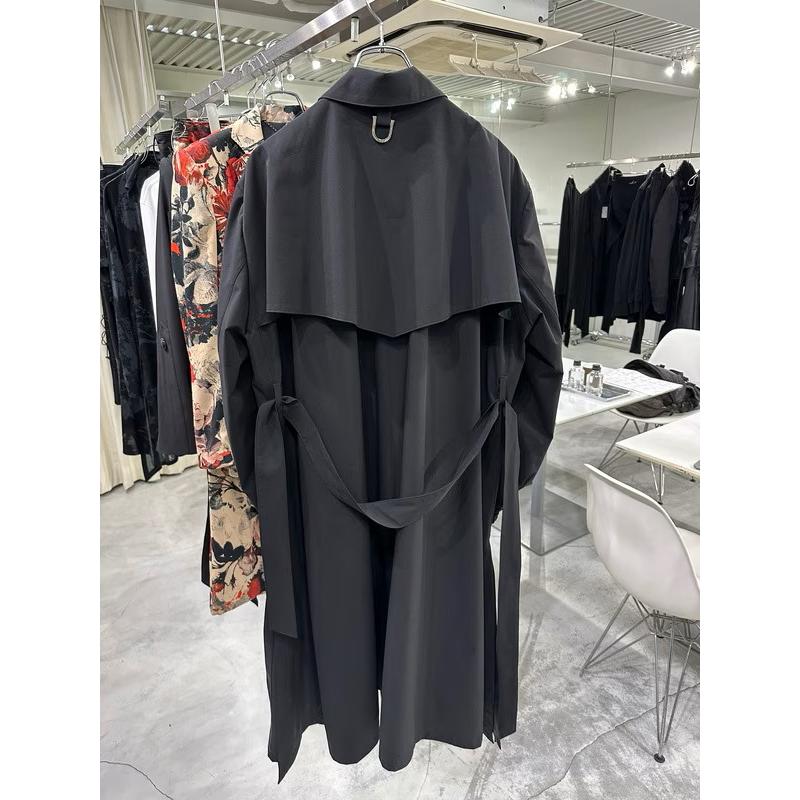 (予約品）9月末〜10月入荷予定/kiryuyrik・キリュウキリュウ/Taffeta Drape Chester Coat/Blackの画像