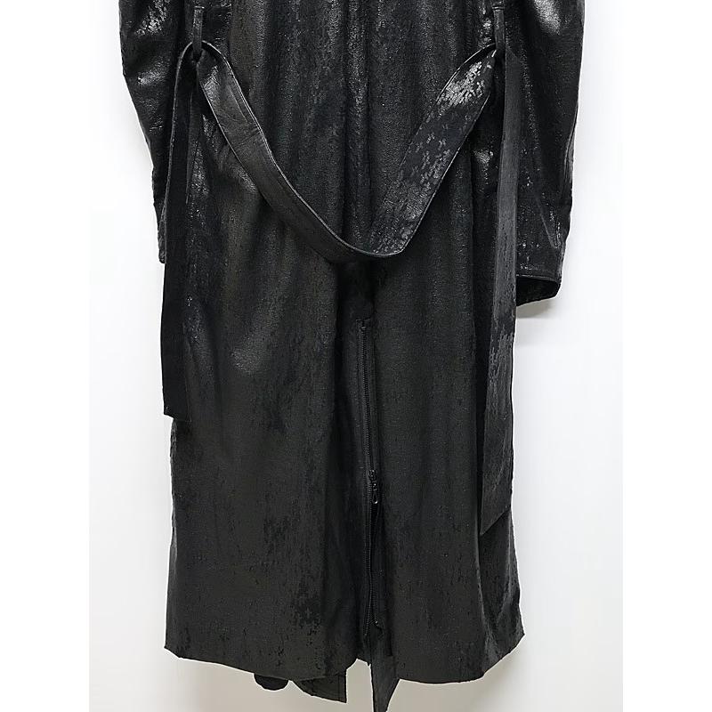 (予約品）11月末〜12月入荷予定/kiryuyrik・キリュウキリュウ/Cross Dot Fleece Long Napoleon Coat/Blackの画像