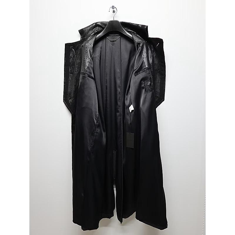 (予約品）11月末〜12月入荷予定/kiryuyrik・キリュウキリュウ/Cross Dot Fleece Long Napoleon Coat/Blackの画像