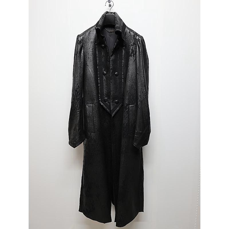 (予約品）11月末〜12月入荷予定/kiryuyrik・キリュウキリュウ/Cross Dot Fleece Long Napoleon Coat/Blackの画像