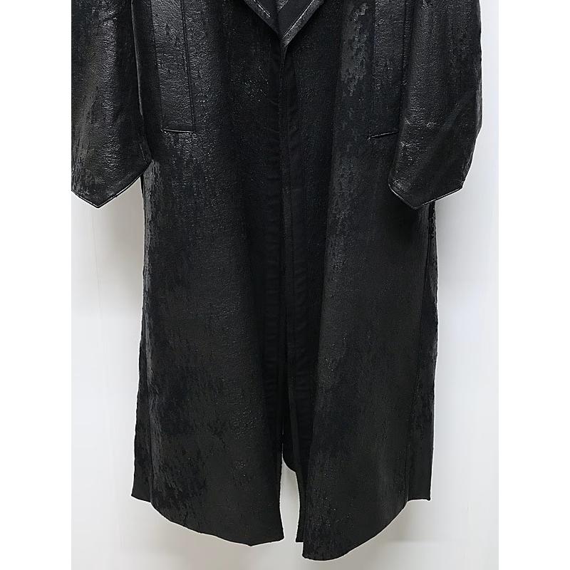 (予約品）11月末〜12月入荷予定/kiryuyrik・キリュウキリュウ/Cross Dot Fleece Long Napoleon Coat/Blackの画像