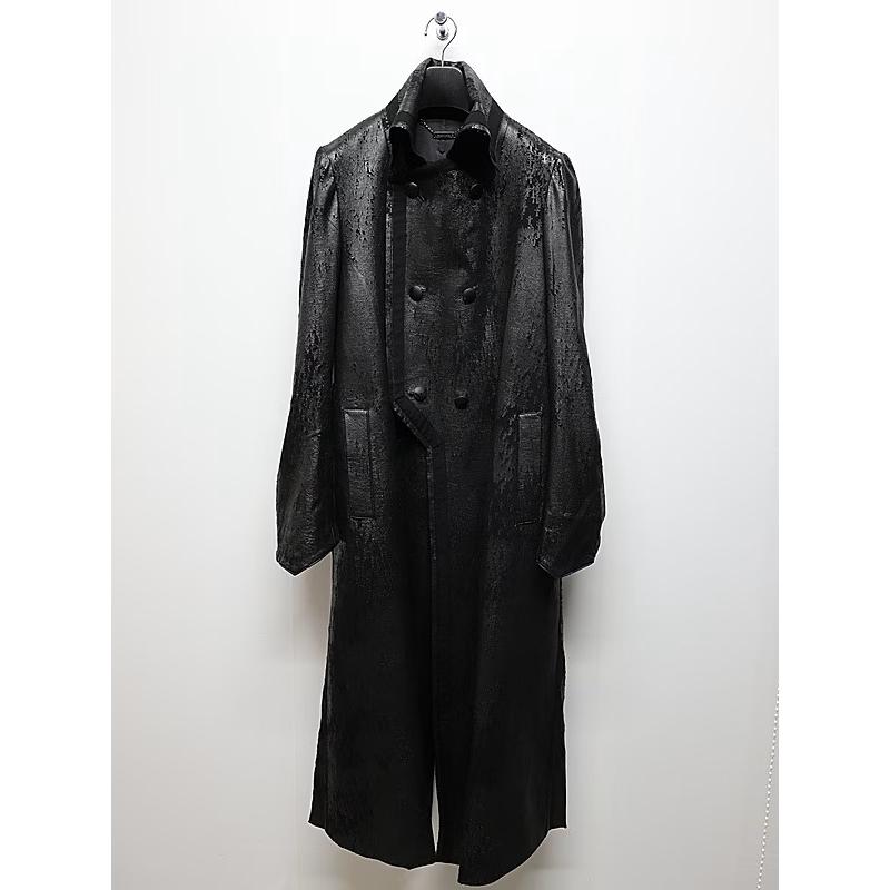 (予約品）11月末〜12月入荷予定/kiryuyrik・キリュウキリュウ/Cross Dot Fleece Long Napoleon Coat/Blackの画像