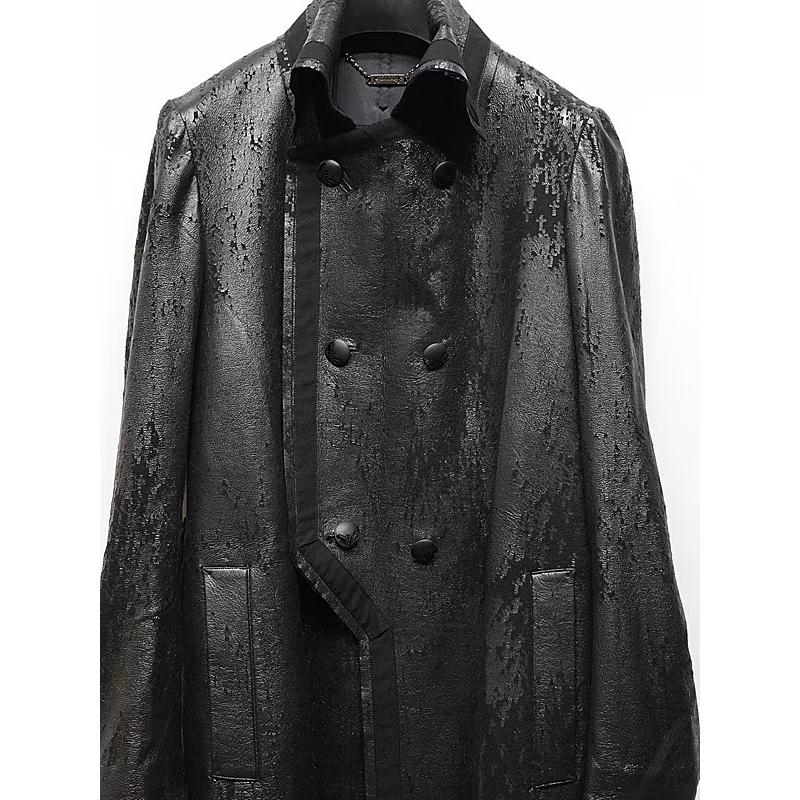 (予約品）11月末〜12月入荷予定/kiryuyrik・キリュウキリュウ/Cross Dot Fleece Long Napoleon Coat/Blackの画像