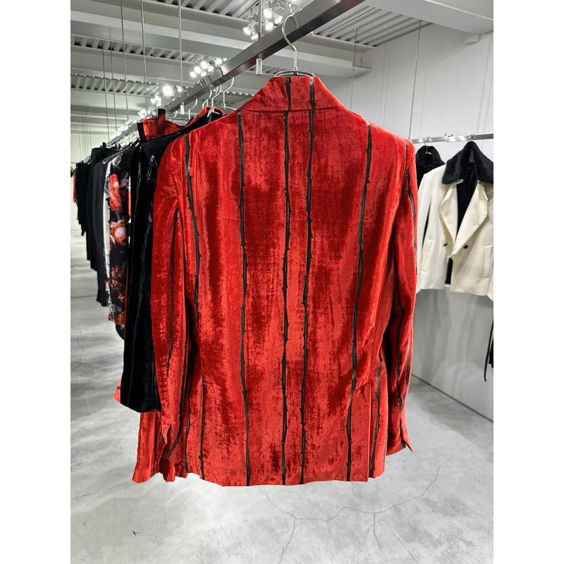 (予約品）10月末〜11月入荷予定/kiryuyrik・キリュウキリュウ/TOGE Velvet Peaked Jacket/Redの画像