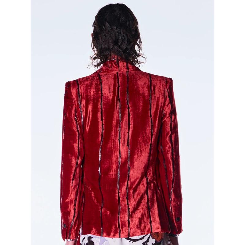 (予約品）10月末〜11月入荷予定/kiryuyrik・キリュウキリュウ/TOGE Velvet Peaked Jacket/Redの画像