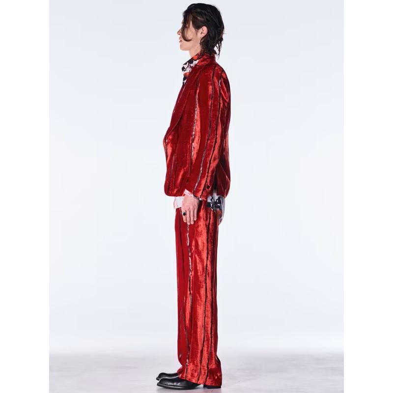 (予約品）10月末〜11月入荷予定/kiryuyrik・キリュウキリュウ/TOGE Velvet Peaked Jacket/Redの画像