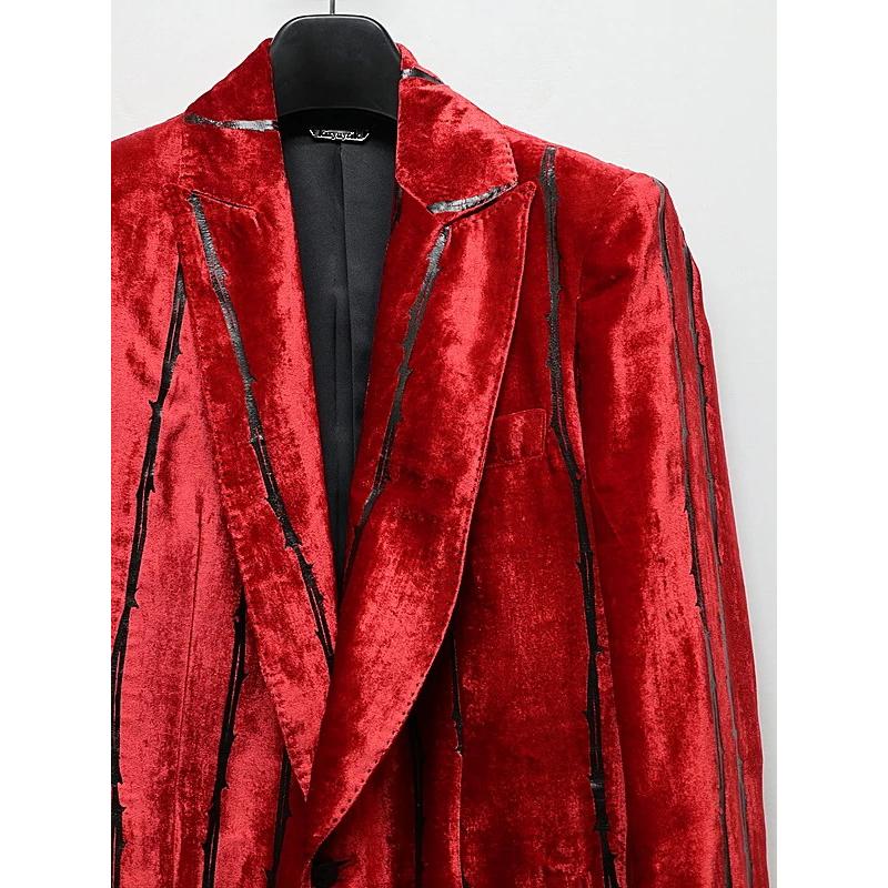 (予約品）10月末〜11月入荷予定/kiryuyrik・キリュウキリュウ/TOGE Velvet Peaked Jacket/Redの画像