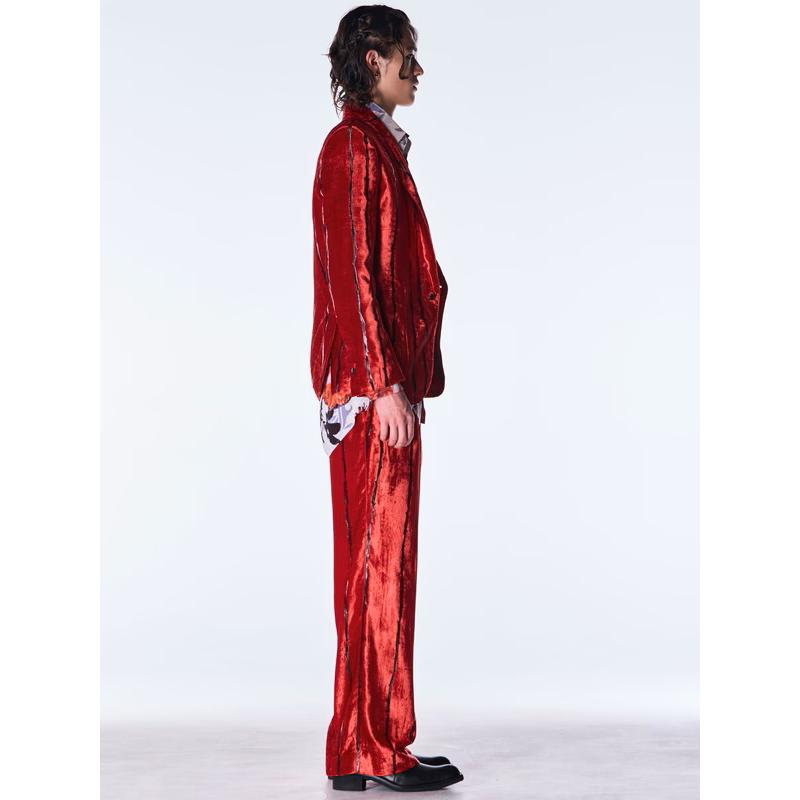 (予約品）10月末〜11月入荷予定/kiryuyrik・キリュウキリュウ/TOGE Velvet Peaked Jacket/Redの画像