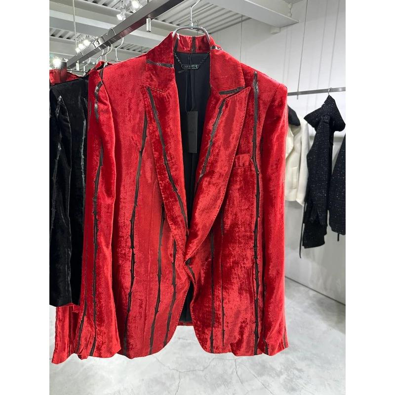 (予約品）10月末〜11月入荷予定/kiryuyrik・キリュウキリュウ/TOGE Velvet Peaked Jacket/Redの画像