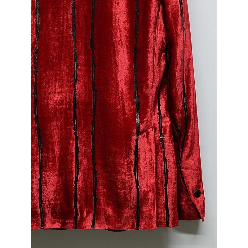 (予約品）10月末〜11月入荷予定/kiryuyrik・キリュウキリュウ/TOGE Velvet Peaked Jacket/Redの画像