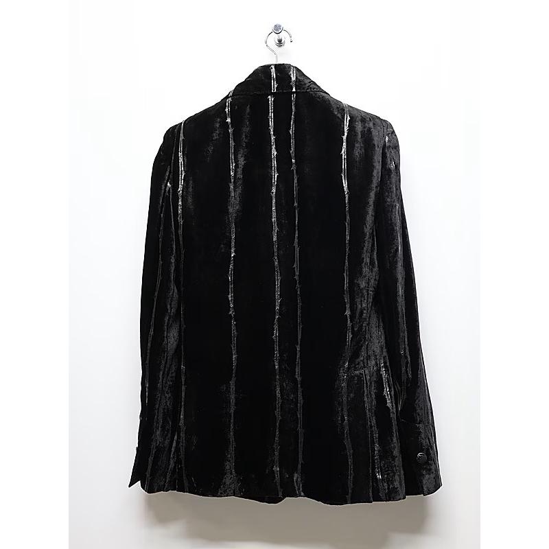 (予約品）10月末〜11月入荷予定/kiryuyrik・キリュウキリュウ/TOGE Velvet Peaked Jacket/Blackの画像