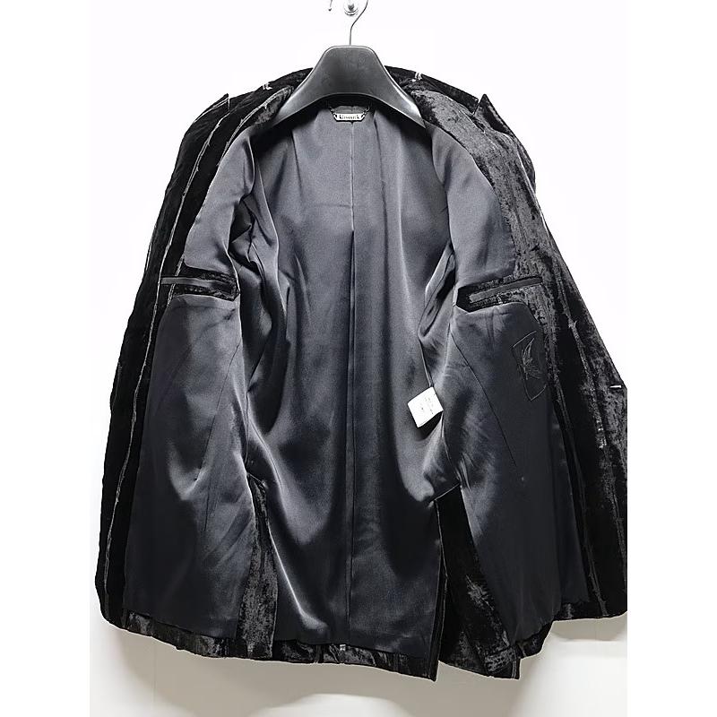 (予約品）10月末〜11月入荷予定/kiryuyrik・キリュウキリュウ/TOGE Velvet Peaked Jacket/Blackの画像