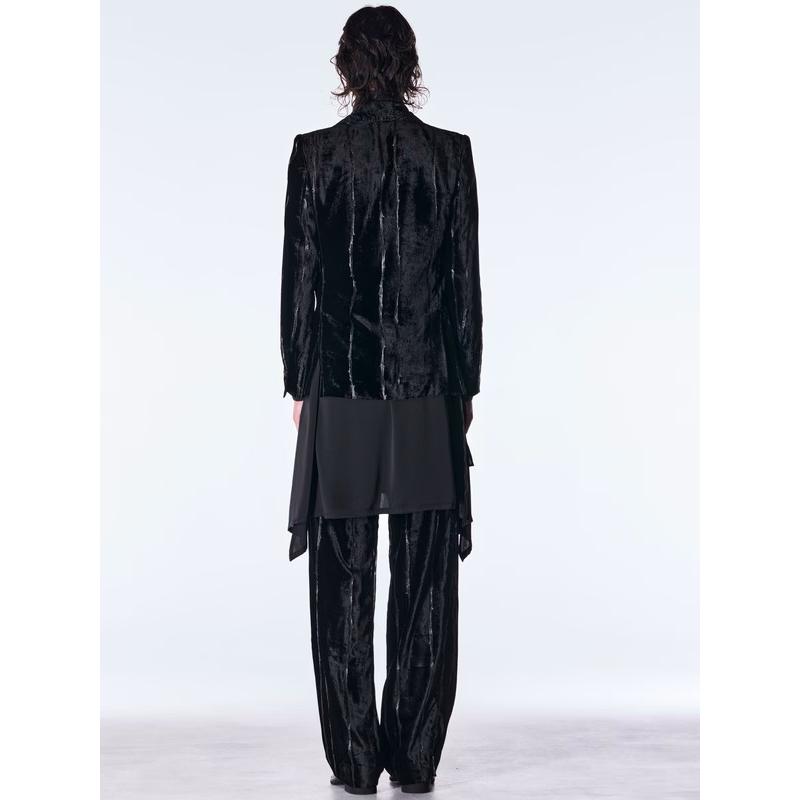 (予約品）10月末〜11月入荷予定/kiryuyrik・キリュウキリュウ/TOGE Velvet Peaked Jacket/Blackの画像