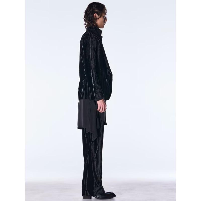 (予約品）10月末〜11月入荷予定/kiryuyrik・キリュウキリュウ/TOGE Velvet Peaked Jacket/Blackの画像