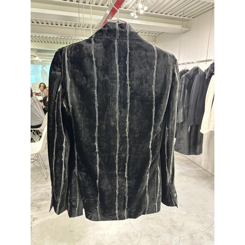 (予約品）10月末〜11月入荷予定/kiryuyrik・キリュウキリュウ/TOGE Velvet Peaked Jacket/Blackの画像