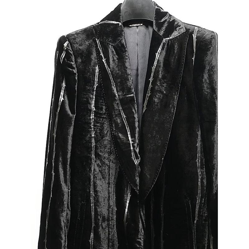 (予約品）10月末〜11月入荷予定/kiryuyrik・キリュウキリュウ/TOGE Velvet Peaked Jacket/Blackの画像