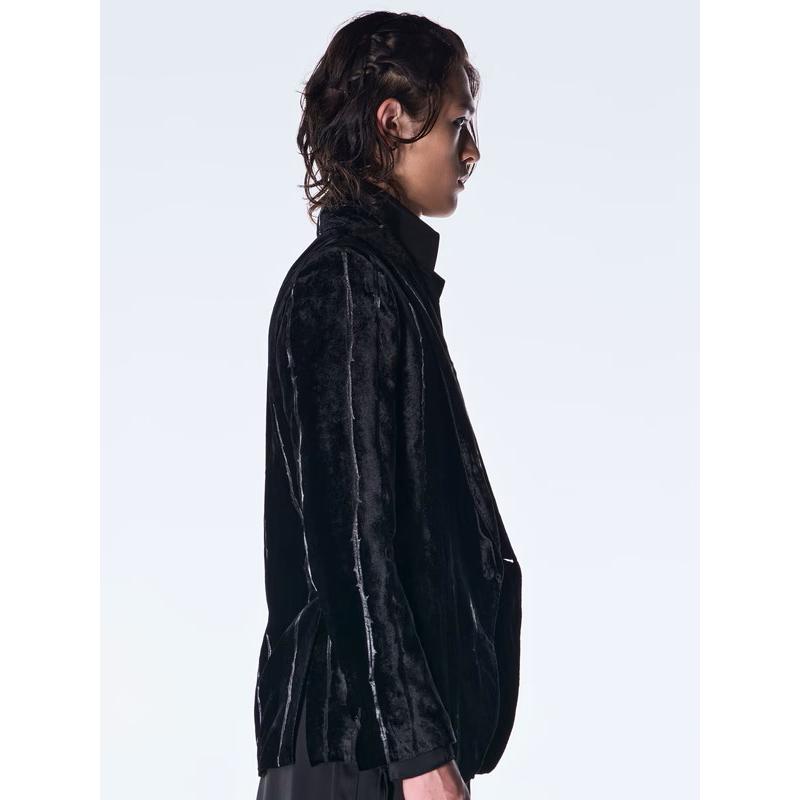 (予約品）10月末〜11月入荷予定/kiryuyrik・キリュウキリュウ/TOGE Velvet Peaked Jacket/Blackの画像
