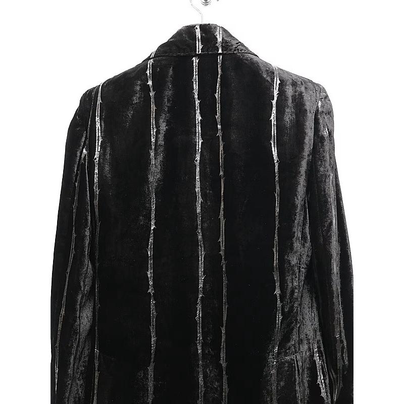 (予約品）10月末〜11月入荷予定/kiryuyrik・キリュウキリュウ/TOGE Velvet Peaked Jacket/Blackの画像