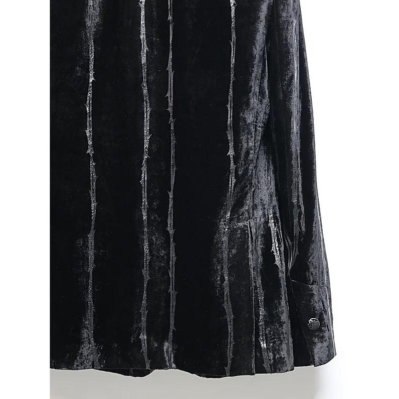 (予約品）10月末〜11月入荷予定/kiryuyrik・キリュウキリュウ/TOGE Velvet Peaked Jacket/Blackの画像