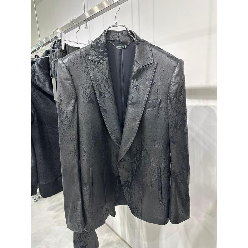 (予約品）11月末〜12月入荷予定/kiryuyrik・キリュウキリュウ/Cross Dot Fleece Peaked Jacket/Blackの画像