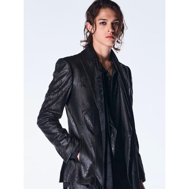 (予約品）11月末〜12月入荷予定/kiryuyrik・キリュウキリュウ/Cross Dot Fleece Peaked Jacket/Blackの画像