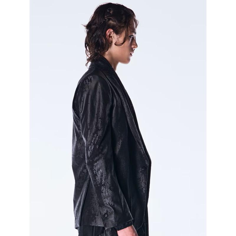 (予約品）11月末〜12月入荷予定/kiryuyrik・キリュウキリュウ/Cross Dot Fleece Peaked Jacket/Blackの画像
