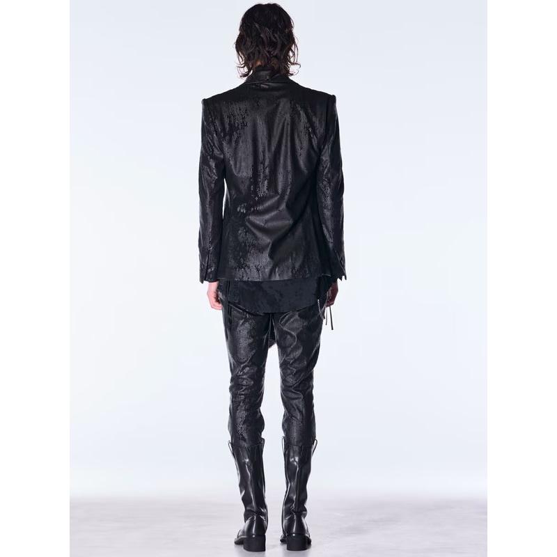 (予約品）11月末〜12月入荷予定/kiryuyrik・キリュウキリュウ/Cross Dot Fleece Peaked Jacket/Blackの画像