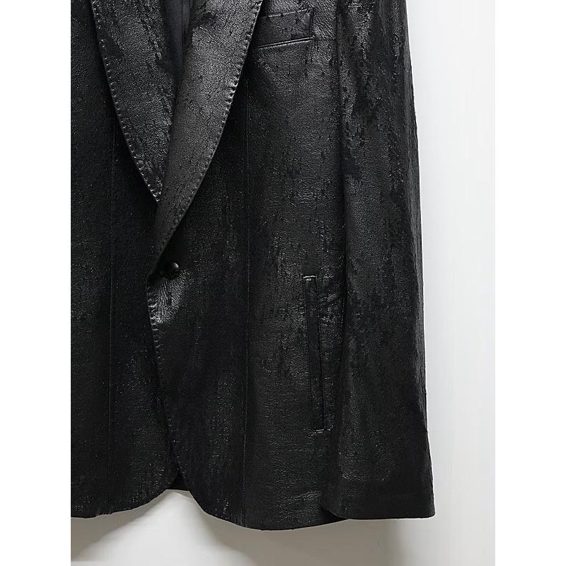 (予約品）11月末〜12月入荷予定/kiryuyrik・キリュウキリュウ/Cross Dot Fleece Peaked Jacket/Blackの画像
