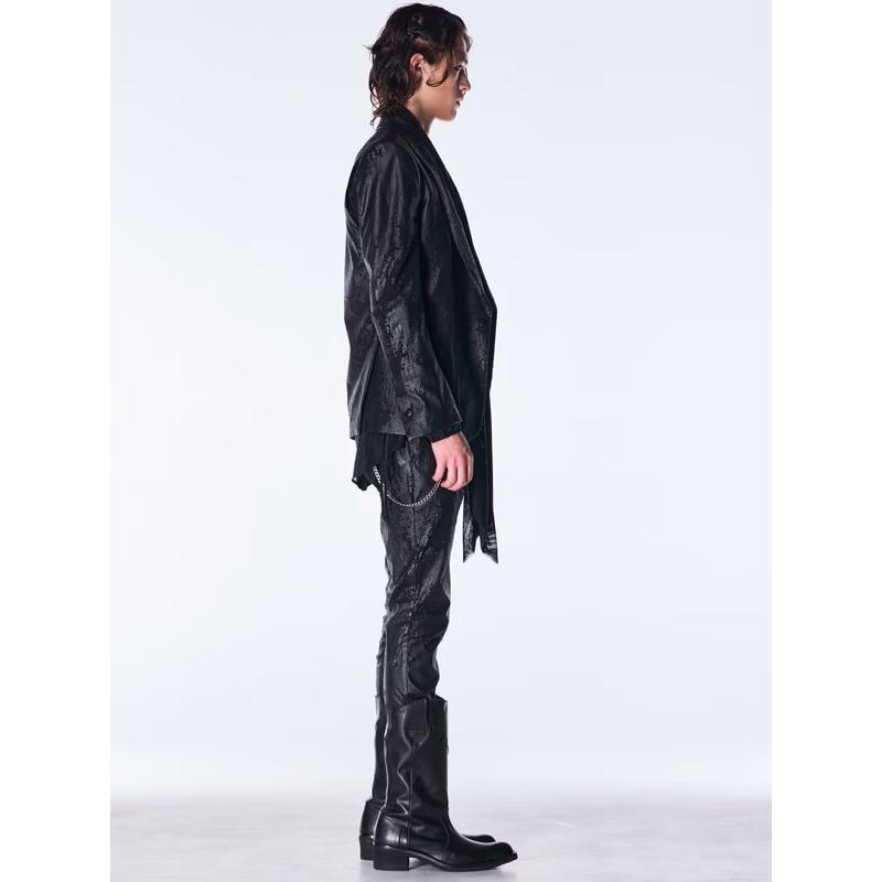 (予約品）11月末〜12月入荷予定/kiryuyrik・キリュウキリュウ/Cross Dot Fleece Peaked Jacket/Blackの画像