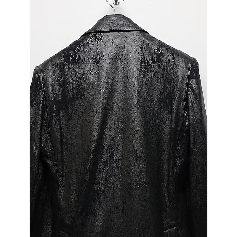 (予約品）11月末〜12月入荷予定/kiryuyrik・キリュウキリュウ/Cross Dot Fleece Peaked Jacket/Blackの画像