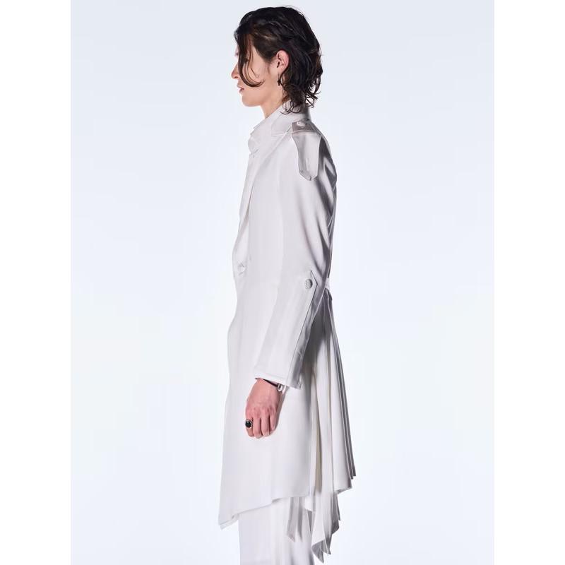 (予約品）8月末〜9月入荷予定/kiryuyrik・キリュウキリュウ/Back Satin Goth JacketII/Whiteの画像