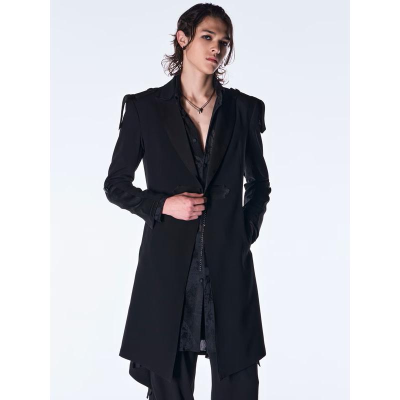 (予約品）8月末〜9月入荷予定/kiryuyrik・キリュウキリュウ/Back Satin Goth JacketII/Blackの画像