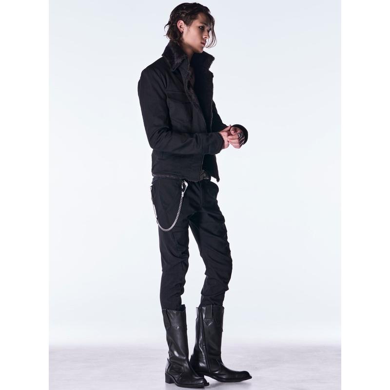 (予約品）10月末〜11月入荷予定/kiryuyrik・キリュウキリュウ/Denim Napoleon Blouson/Blackの画像